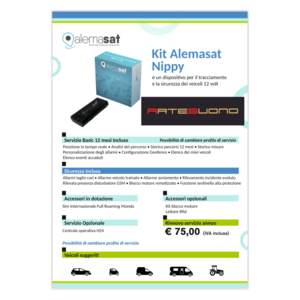Alemasat kit Nippy Ã¨ un dispositivo per il tracciamento e la sicurezza dei veicoli da 12 volt