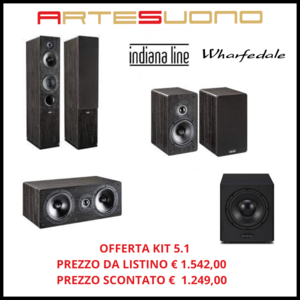 SISTEMA 5.1 INDIANA LINE TESI COLORE NERO, WHARFEDALE - GARANZIA UFFICIALE ITALIA