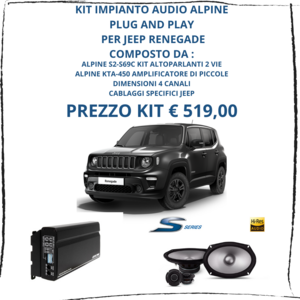 Kit impianto audio  Alpine Plug and Play dedicato Jeep Renegade 