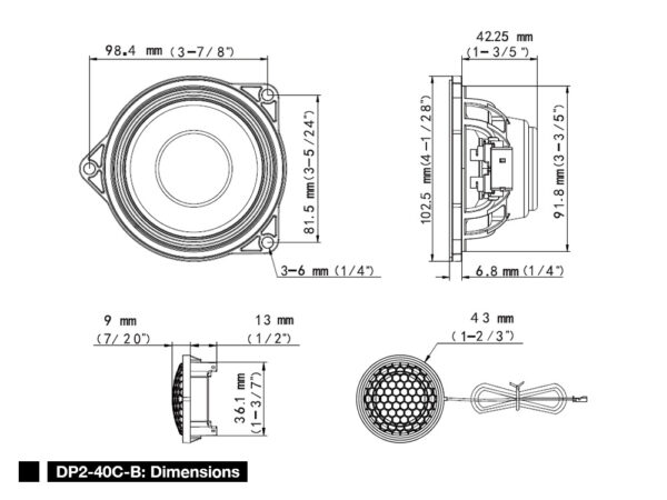 Alpine DP2-40C-B kit altoparlanti 2 vie dedicato BMW - immagine 2
