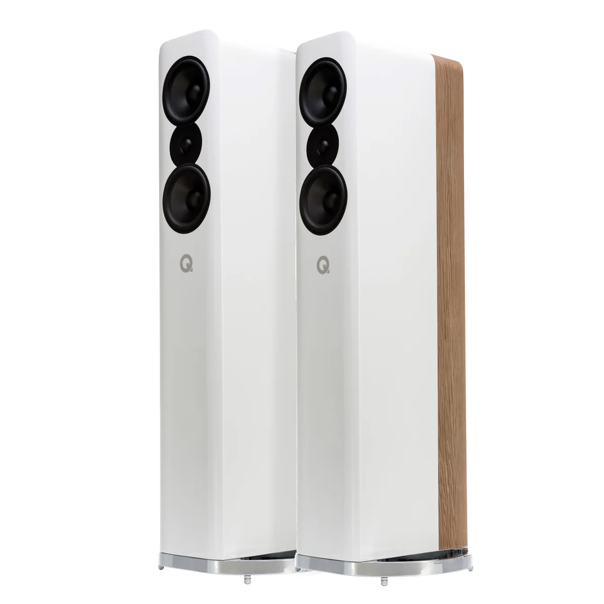 Q Acoustics Concept 500 - coppia di diffusori da pavimento - colorazione White & Light Oak