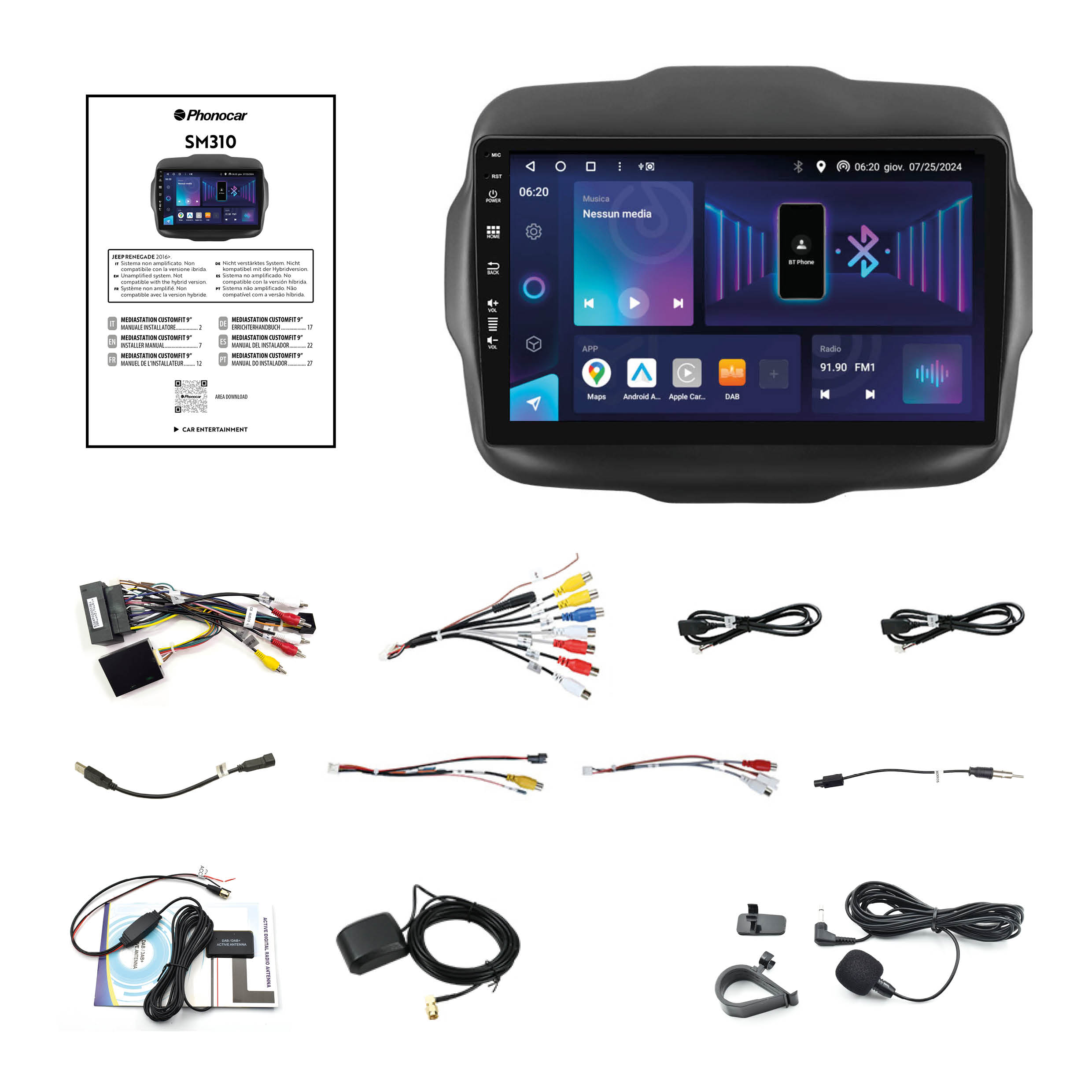 PHONOCAR SM310 Mediastation customfit 9” - compatibile con Jeep - immagine 2