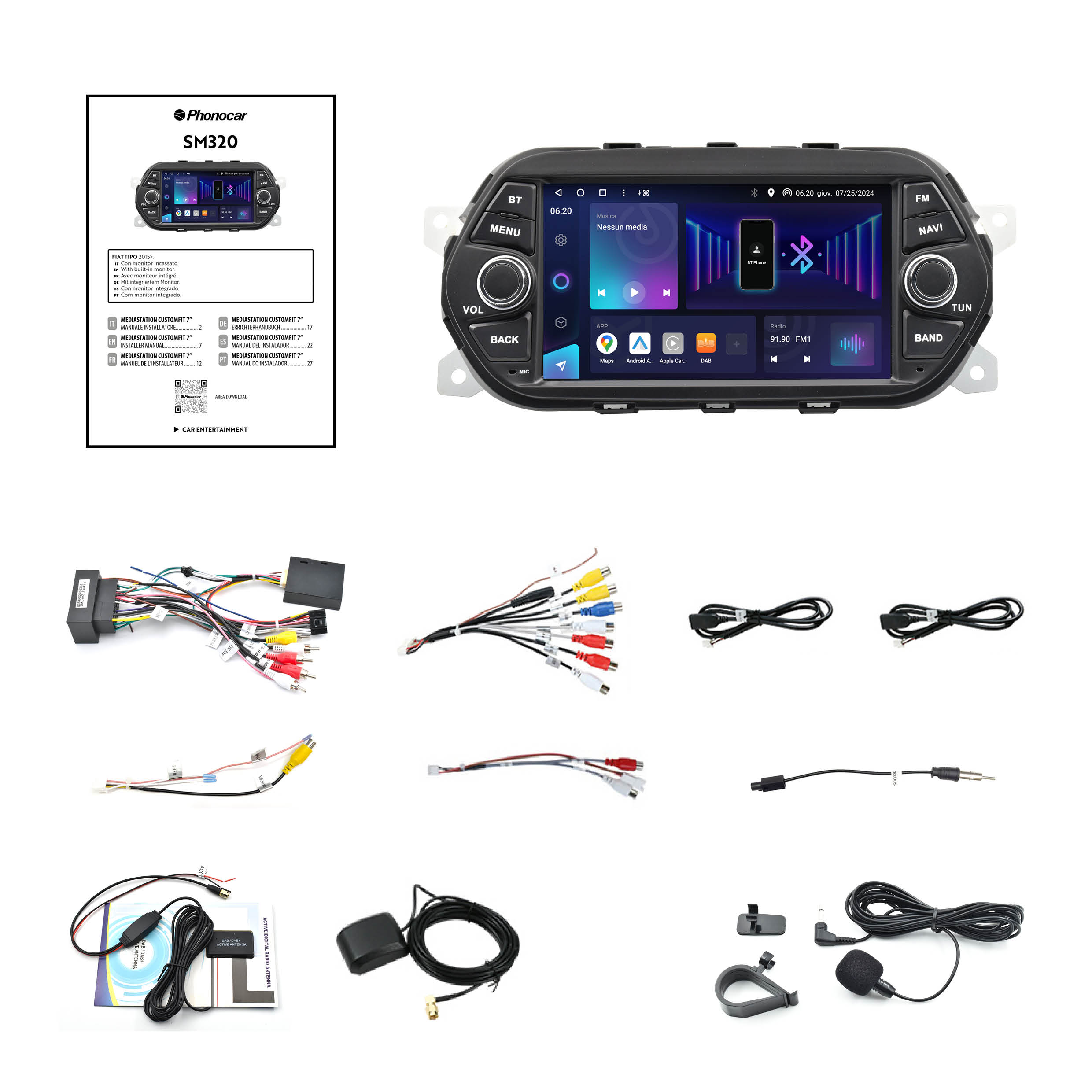 PHONOCAR SM320 Mediastation customfit 7” - compatibil con Fiat Tipo - immagine 3