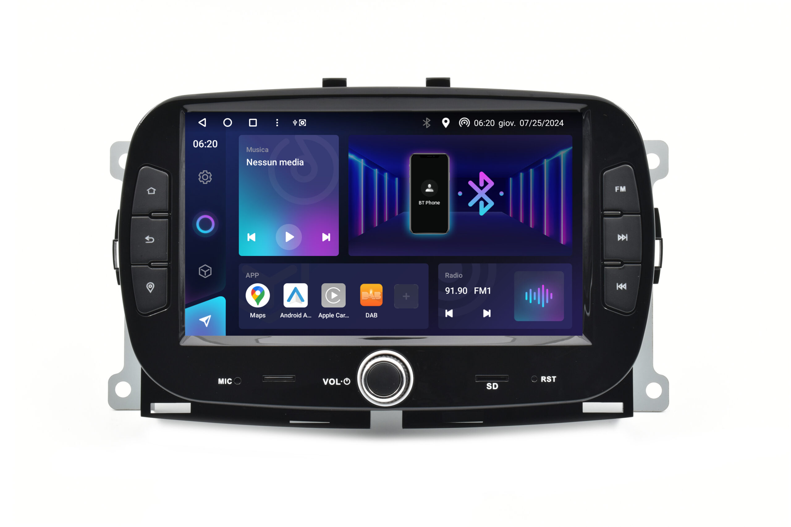 PHONOCAR SM321 Mediastation customfit 7” - compatiile per Fiat 500