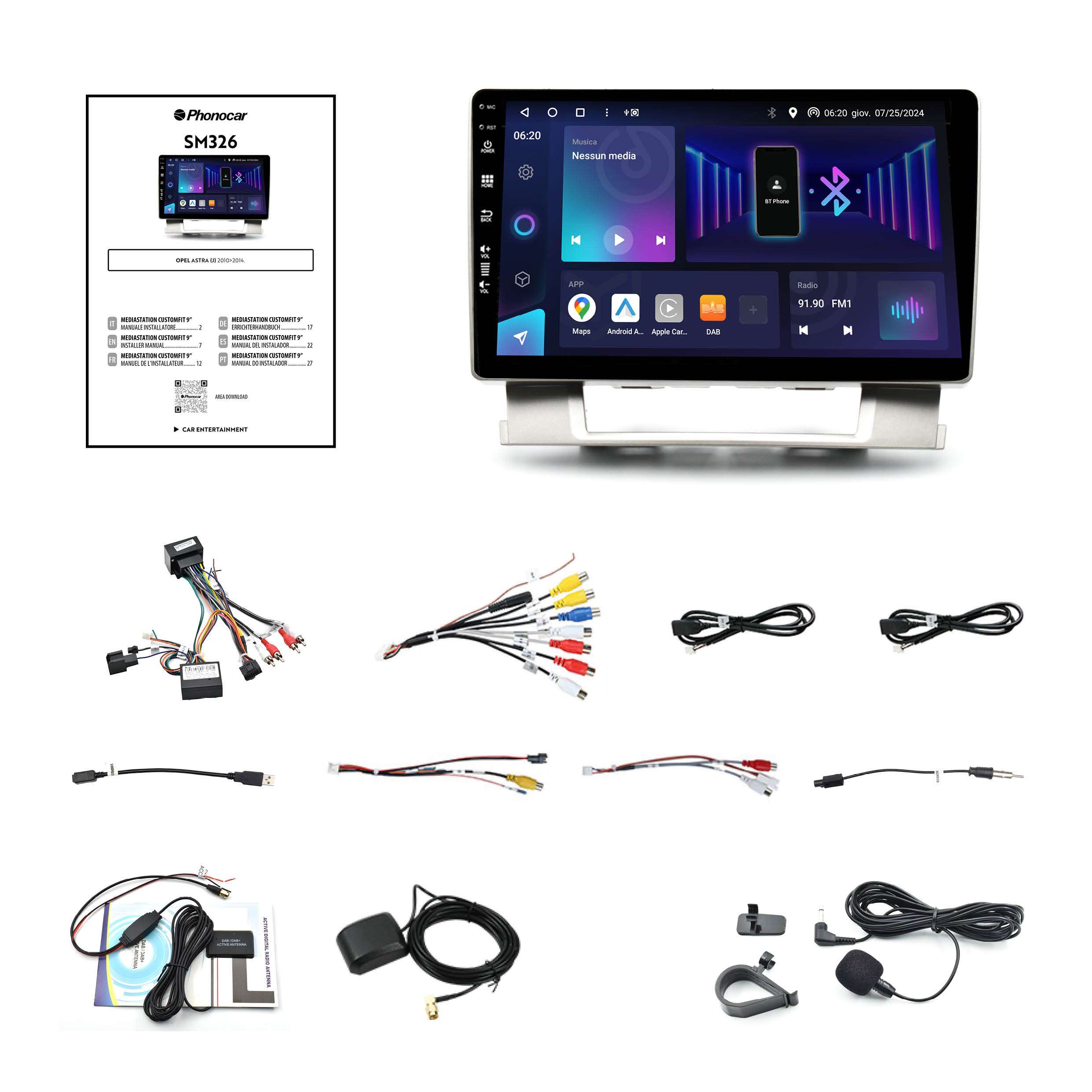 PHONOCAR SM326 Mediastation customfit 9” - compatibile con Opel - immagine 2