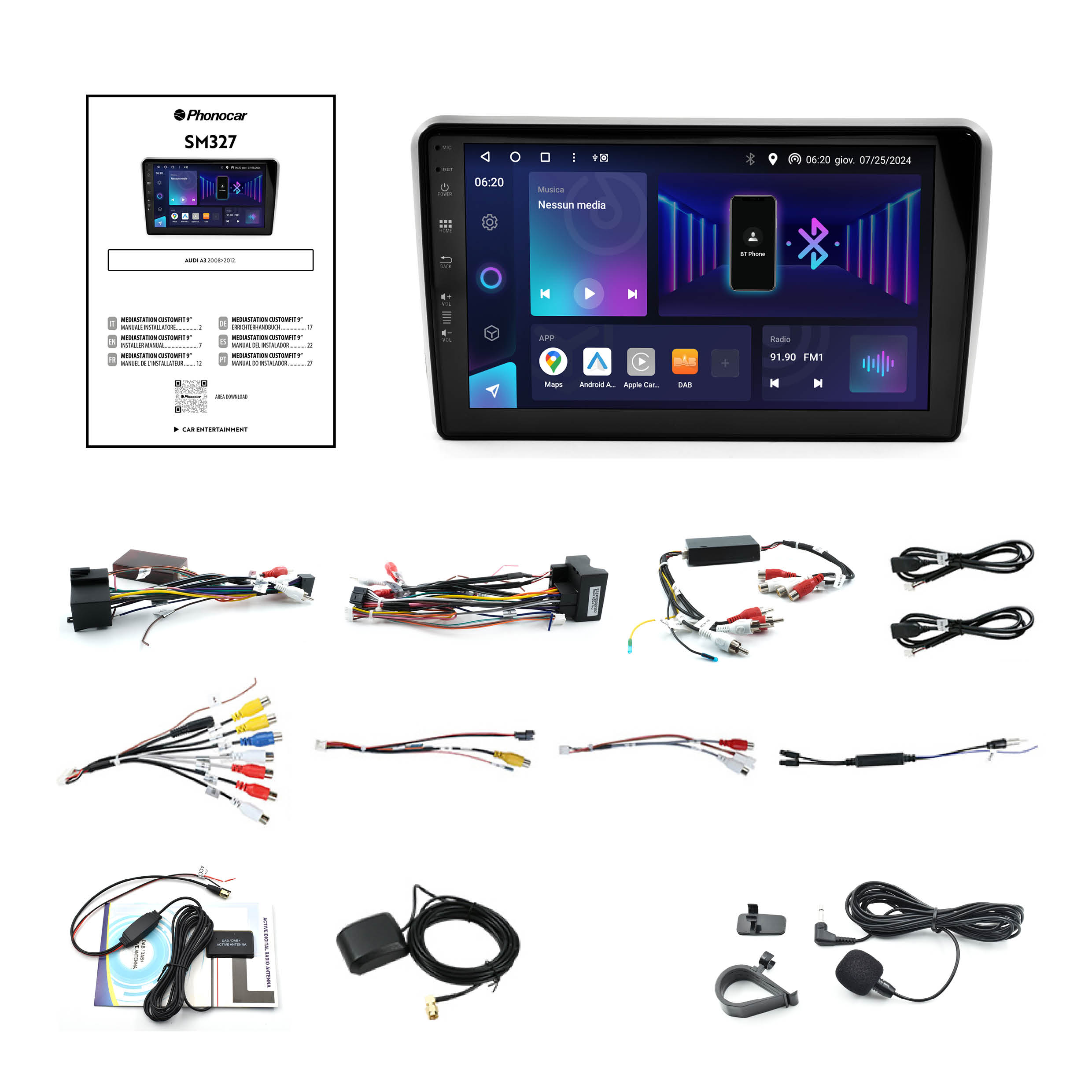 PHONOCAR SM327 Mediastation customfit 9” - compatibile con Audi A3 - immagine 3