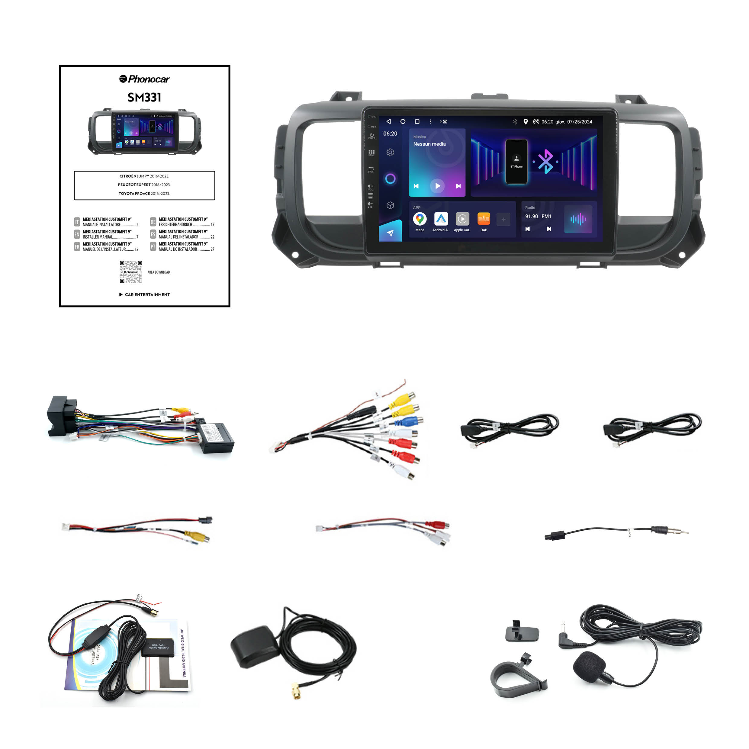 PHONOCAR SM331 Mediastation customfit 9” - compatibile per Citroen, Peugeot e Toyota - immagine 3