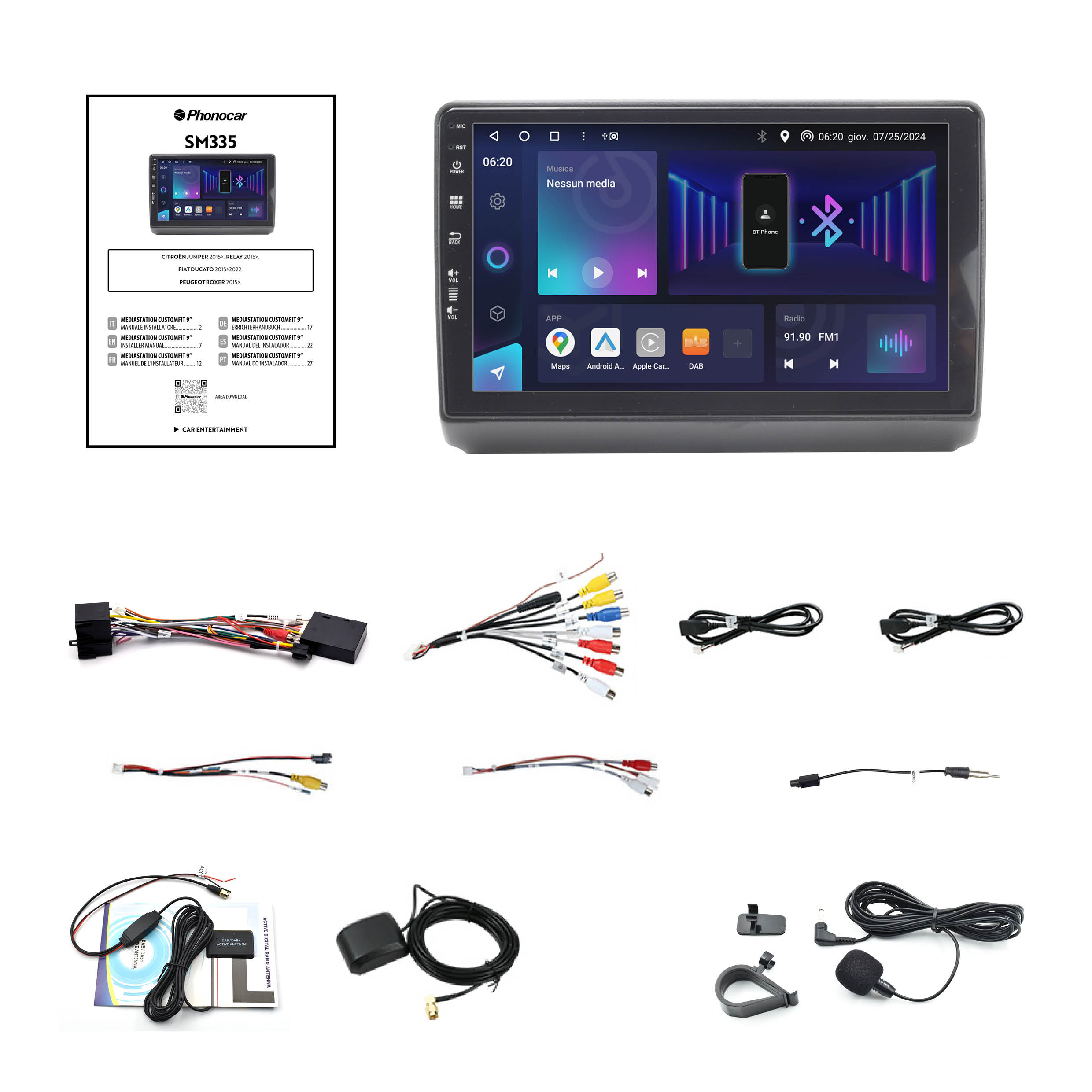 PHONOCAR SM335 Mediastation Monitor 9” - compatibile con Citroen, Peugeot e Fiat - immagine 3