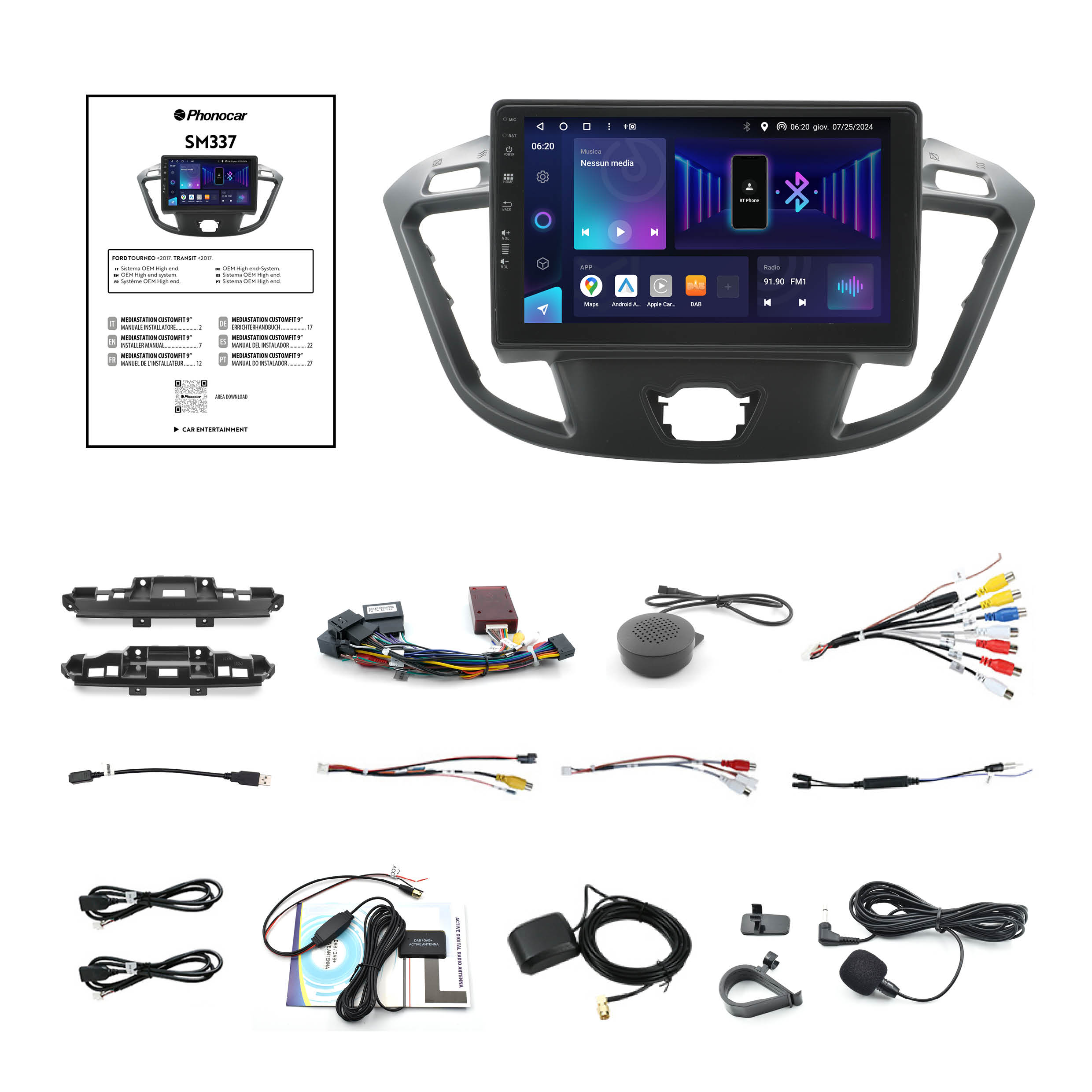 PHONOCAR SM337 Mediastation customfit 9” - compatibile con Ford Tourneo, Transit - immagine 3