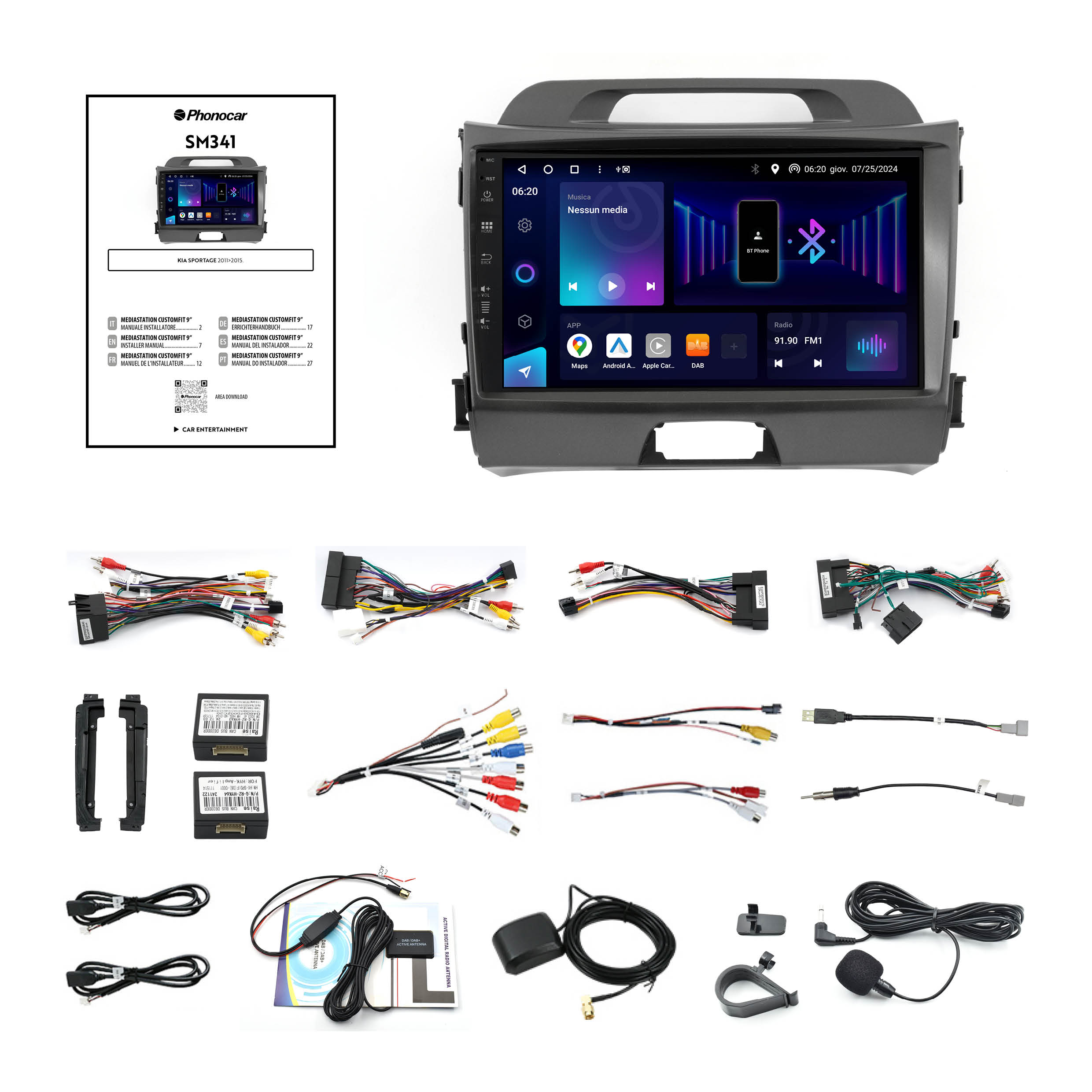 PHONOCAR SM341 Mediastation customfit 9” - compatibile con Kia - immagine 3