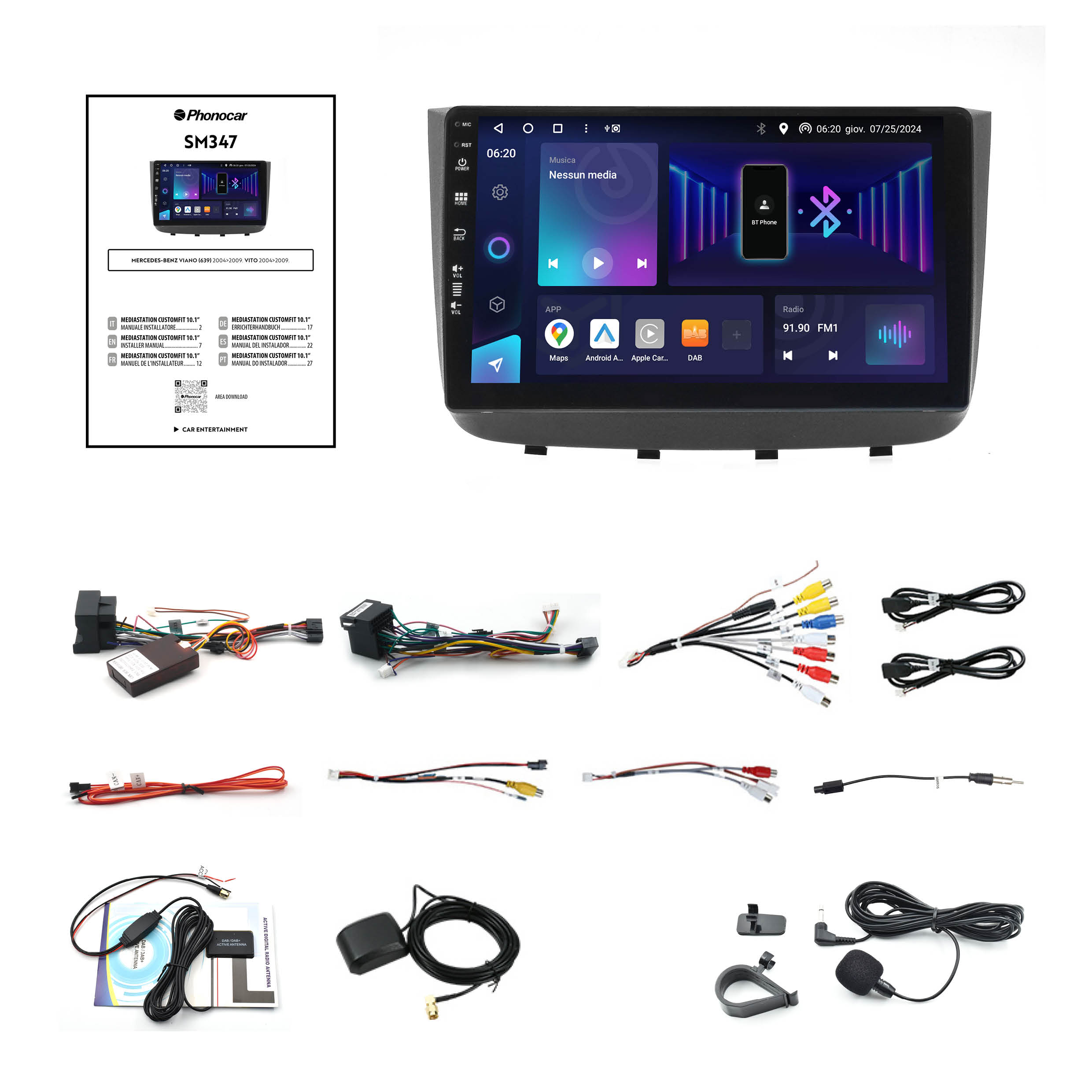 PHONOCAR SM347 Mediastation customfit 10” - compatibile con Mercedes - immagine 3