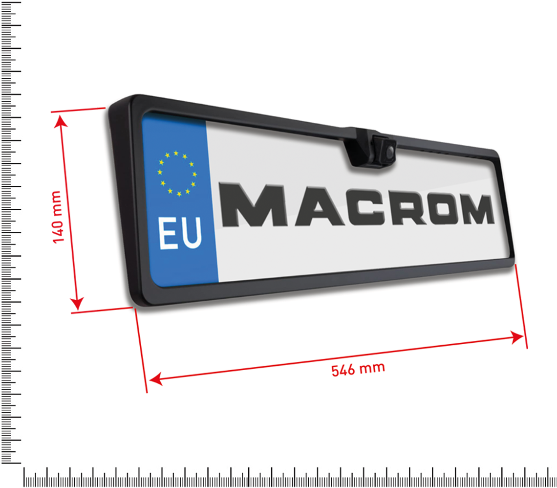 MACROM MRC1770HQ - Porta-targa universale EU con retrocamera integrata - immagine 2